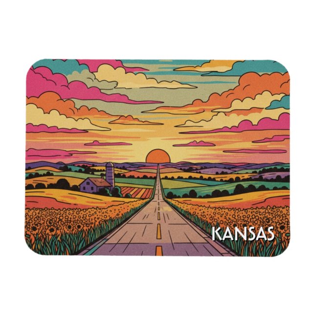 Magnet Flexible Kansas Travel (Horizontal)