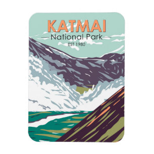 Magnet Flexible Katmai National Park Ten Thousand Smokes Vintage