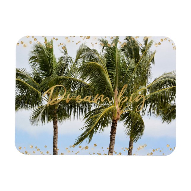 Magnet Flexible Kauai Hawaii Palm Trees Gold Dream (Horizontal)