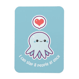 Magnet Flexible Kawaii Bleu Octopus