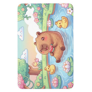 Magnet Flexible Kawaii capy in a pond