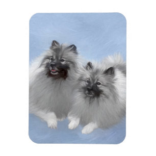 Magnet Flexible Keeshond Paire de Kees Peinture Art animal origina