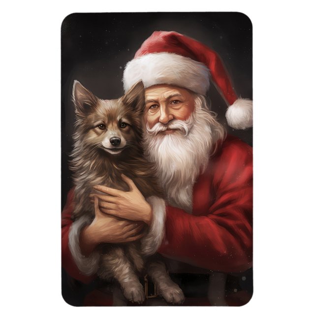 Magnet Flexible Kelpie australienne avec Noël au Père Noël (Vertical)