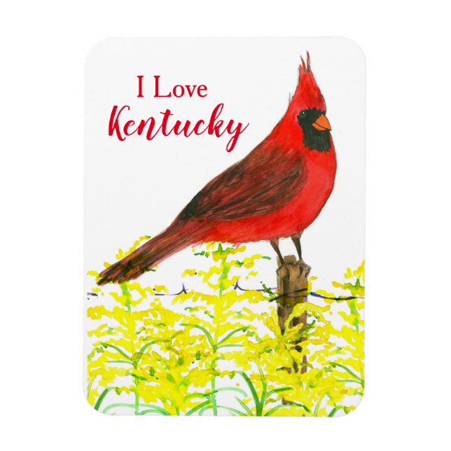 Magnet Flexible Kentucky Tourist Souvenir Cardinal State Bird (Vertical)