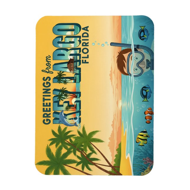 Magnet Flexible Key Largo Floride – Vacances Tropicales (Vertical)