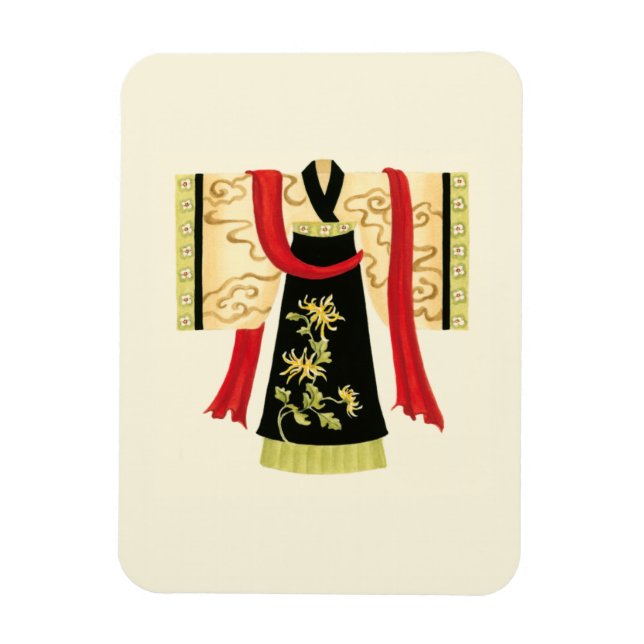 Magnet Flexible Kimono japonais traditionnel avec imprimé floral (Vertical)