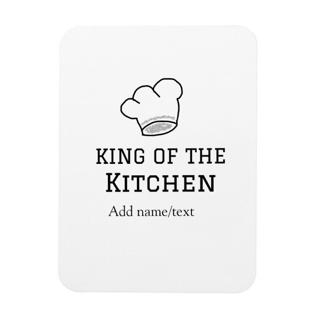 Magnet Flexible King of the cuisine chef cuisine ajouter nom couro (Vertical)