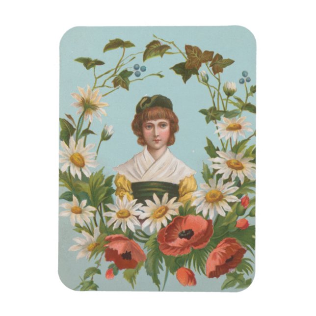 Magnet Flexible Kitschy Retro German Valentine's Card, 1884 (Vertical)