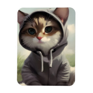 Magnet Flexible Kitten dans un Sweat - shirt à capuche