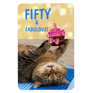 Magnet Flexible Kitty et anniversaire de petit gâteau ciquantièm