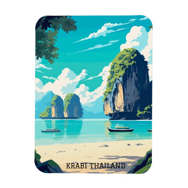 Magnet Flexible Krabi Thaïlande Beach Paradise Travel (Vertical)