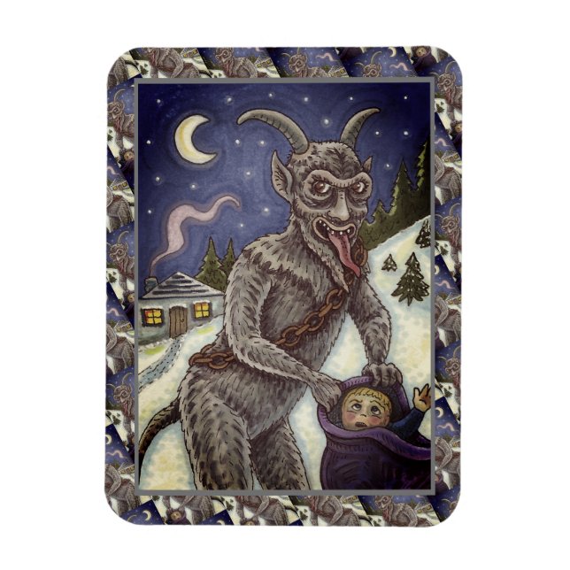 MAGNET FLEXIBLE KRAMPUS & ENFANTS NAUGHTY, HISTOIRE DE NOËL CRAYAN (Vertical)