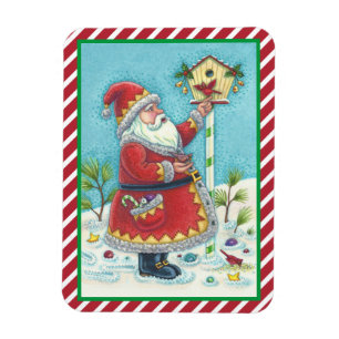 MAGNET FLEXIBLE KRIS KRINGLE & REDBIRDS CHRISTMAS CARDINET