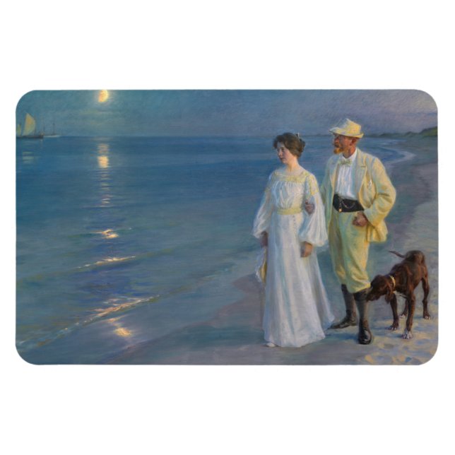 Magnet Flexible Kroyer - L'artiste et sa femme sur la plage (Horizontal)
