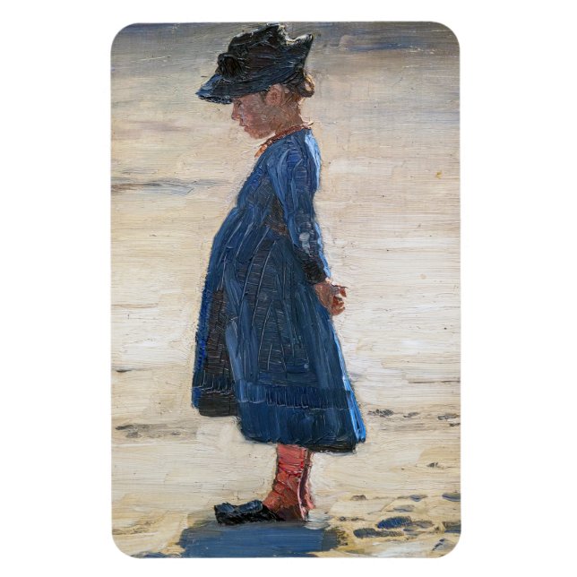 Magnet Flexible Kroyer - Petite fille debout sur Skagen Beach (Vertical)