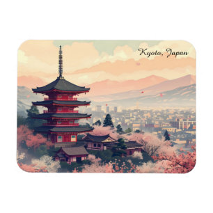 Magnet Flexible Kyoto Japon Temple Fleur de Cerisier Art – Sapura