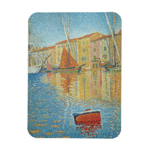 Magnet Flexible La Bouée Rouge par Paul Signac, Pointillisme Vinta