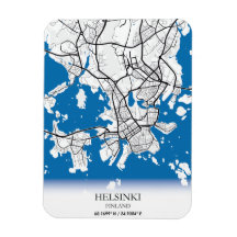 La carte de la ville finlandaise d'Helsinki coordo