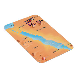 Magnet Flexible La carte de voyage de la mer Rouge