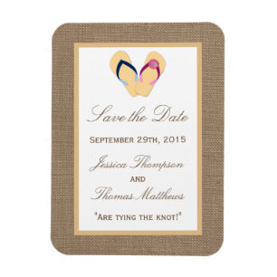 Magnet Flexible La collection de Mariages Flip Flop Sand Beach Bur