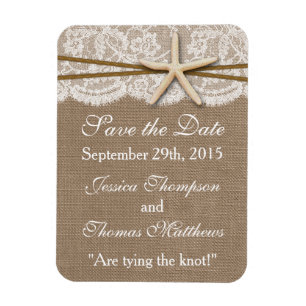 Magnet Flexible La collection rustique de mariage Starfish Beach