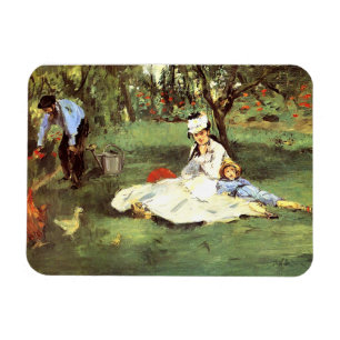Magnet Flexible La famille Monet dans son jardin Edouard Manet