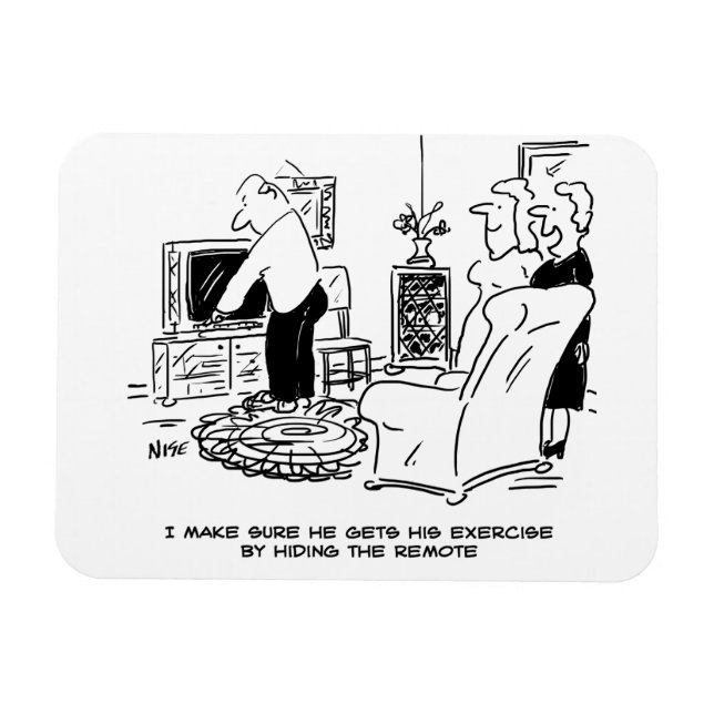 Magnet Flexible La femme masque la télécommande de la télévision (Horizontal)