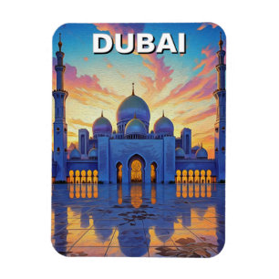 Magnet Flexible La Grande Mosquée de Dubaï Coucher de soleil des E