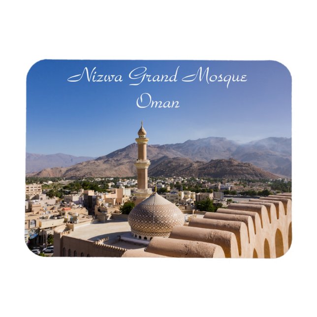 Magnet Flexible La Grande mosquée et le minaret de Nizwa - Oman (Horizontal)