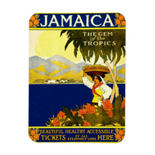 Magnet Flexible La Jamaïque la gemme de l'affiche 1910 de voyage