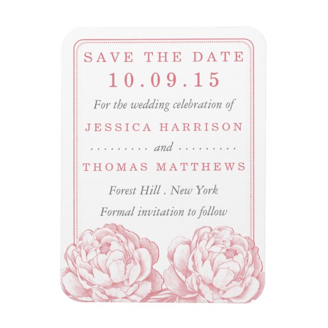 Magnet Flexible La jolie collection de Mariages floraux Peony (Vertical)