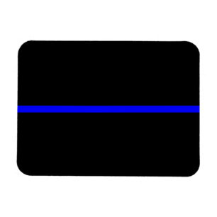 Magnet Flexible La Ligne Bleue Mince Symbolique Noir Horizontal