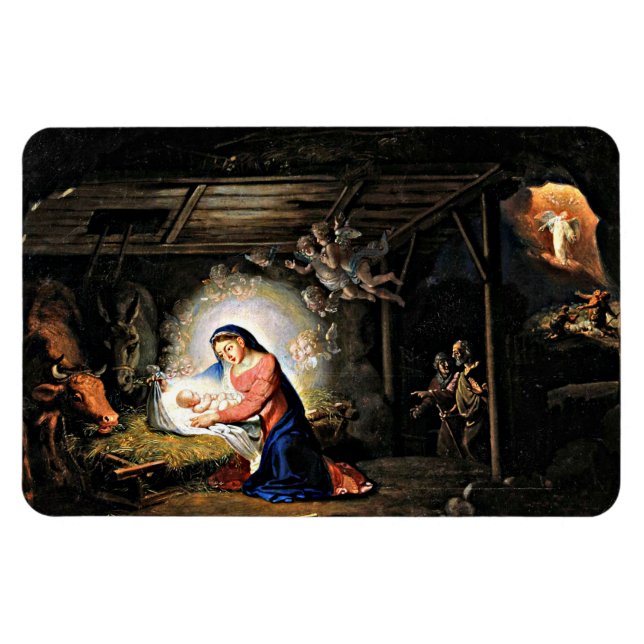 Magnet Flexible La Nativité du Christ, peinture d'art (Horizontal)