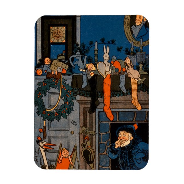 Magnet Flexible La nuit avant Noël, par Denlow, 1903 (colou (Vertical)