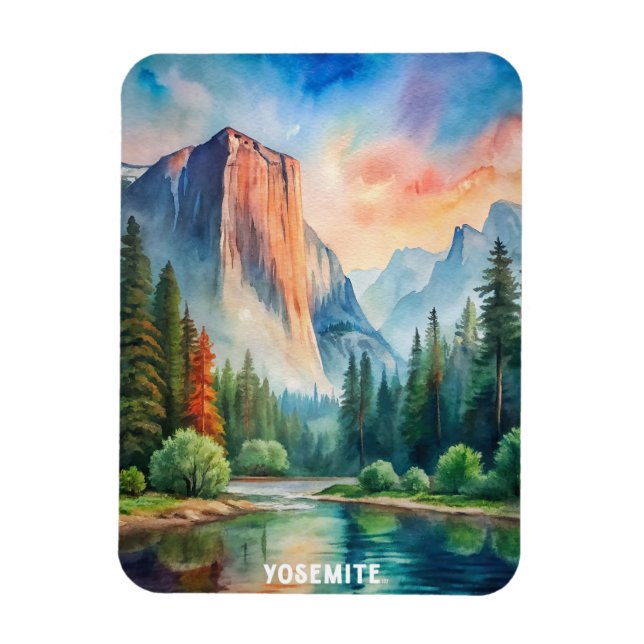 Magnet Flexible La peinture aquarelle du parc national Yosemite (Vertical)