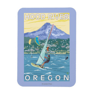 Magnet Flexible La rivière Hood, surfers d'ORWind et pensionnaires