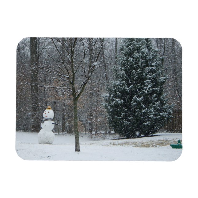 Magnet Flexible La scène de neige hivernale du voisin (Horizontal)