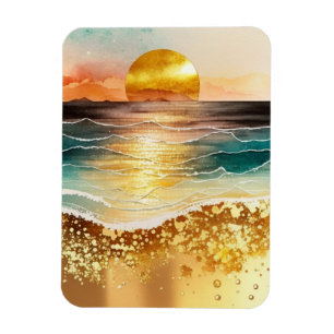 Magnet Flexible La série de plage à l'aquarelle Design 3
