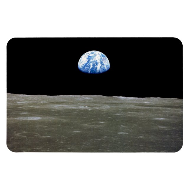 Magnet Flexible La Terre de Lune dans l'espace noir (Horizontal)