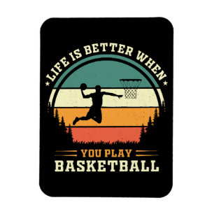 Magnet Flexible la vie est meilleure quand on joue au basket