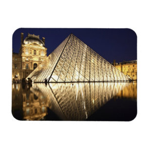 Magnet Flexible La vue nocturne de la Pyramide de verre du Musée d