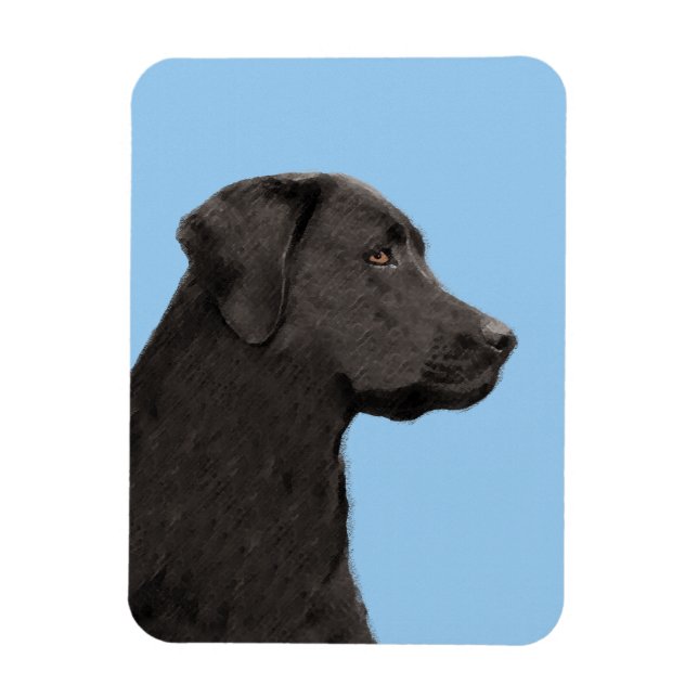 Magnet Flexible Labrador Retriever Black Peinture Original Chien A (Vertical)