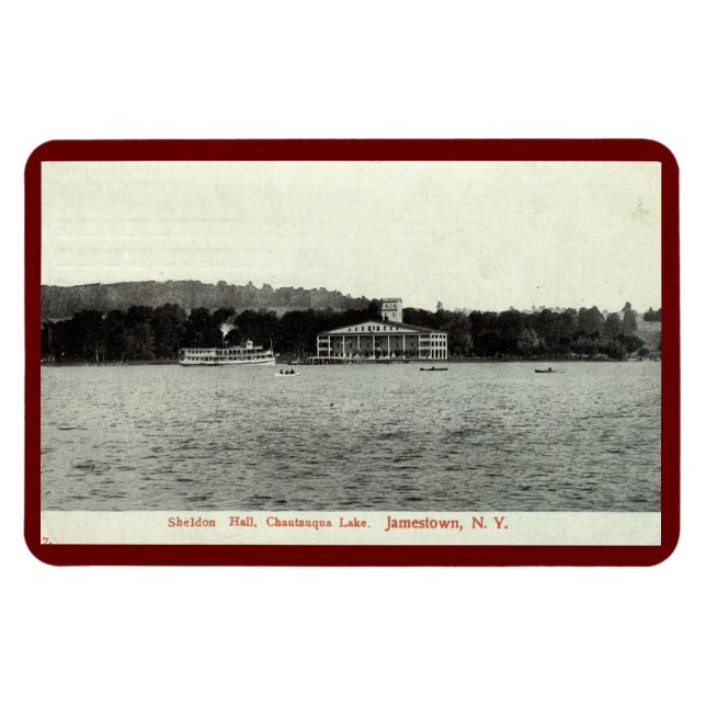 Magnet Flexible Lac Chautauqua, Jamestown NY 1909 Voiture postale  (Horizontal)