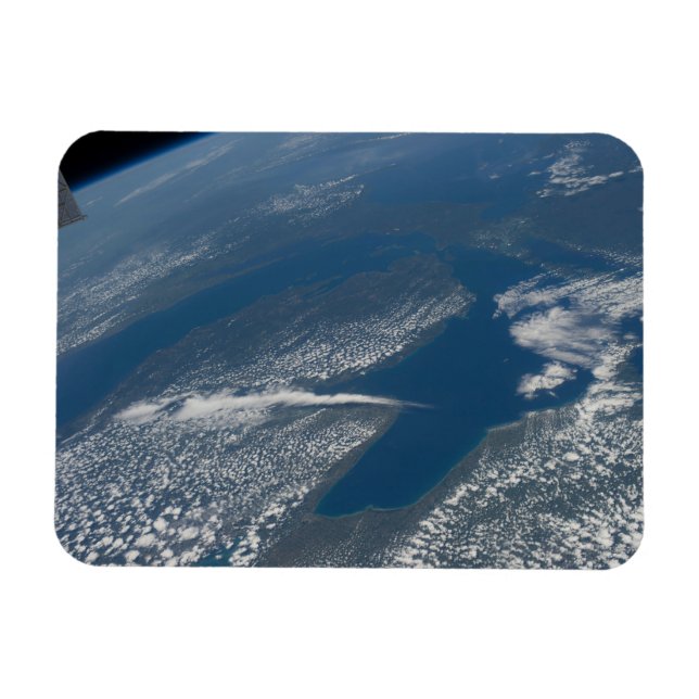 Magnet Flexible Lac Michigan, Lac Huron Et État Du Michigan. (Horizontal)
