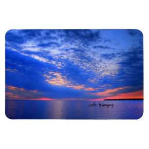 Magnet Flexible Lac Winnipeg, photo pittoresque du soir