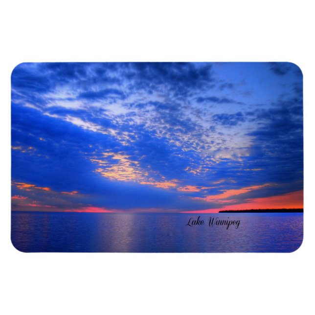 Magnet Flexible Lac Winnipeg, photo pittoresque du soir (Horizontal)