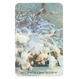 Magnet Flexible Laisser Il Neige - Neige Couvert Hydrangée Arbre
