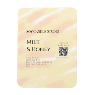 Magnet Flexible Lait miel bougie soja entreprise ajouter q r code 