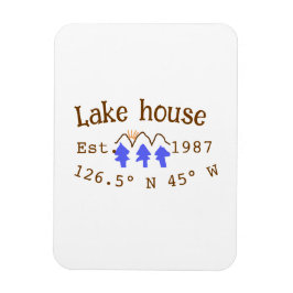 Magnet Flexible Lake house et. Date année coordonnées personnalisé