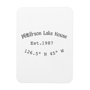Magnet Flexible Lake house et. Date année coordonnées personnalisé